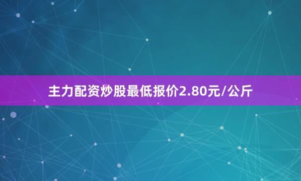 主力配资炒股最低报价2.80元/公斤